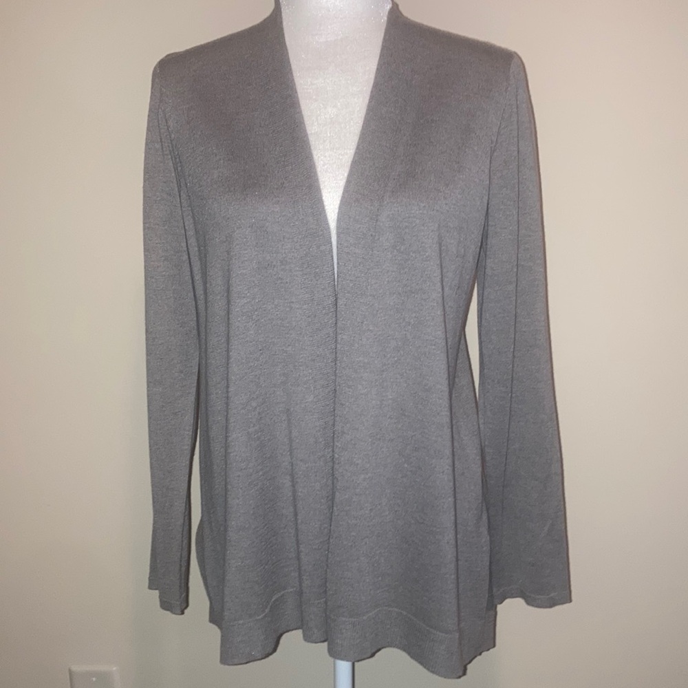 Eileen Fisher Smoke Shaped Cardigan Gray PM